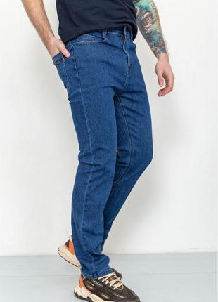 Актуальные однотонные мужские джинсы синего цвета синие классические мужские джинсы прямые мужские джинсы3 фото