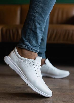 Стильні кросівки шкіряні білі чоловічі (весна/осінь/демі/демісезонні) для чоловіків,зручні,комфортні,стильні6 фото