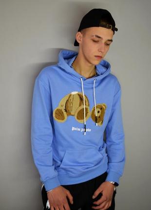 Худи palm angels bear logo turquoise4 фото