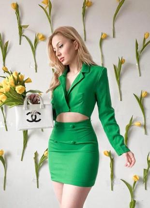 Зеленое платье-пиджак1 фото