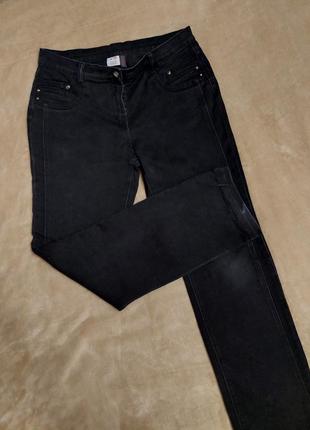 Черные джинсы прямые классические высокая посадка джинсовые штаны