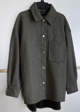 Zara -60% куртка сорочка пальто тепла беж, сірий хакі, пудра m, l1 фото