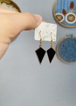 Серьги геометрия черные