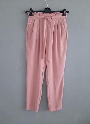 Висока посадка,припорошено рожевий_легкі стильні брюки_2 фото