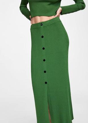 Шикарная натуральная ткань юбка лапша высокая посадка миди юбка zara5 фото