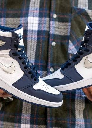 Кросівки air jordan retro 1 cojp mid night navy5 фото