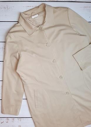 1+1=3 базовое бежевое женское пальто тренч миди for women, размер 52 - 543 фото