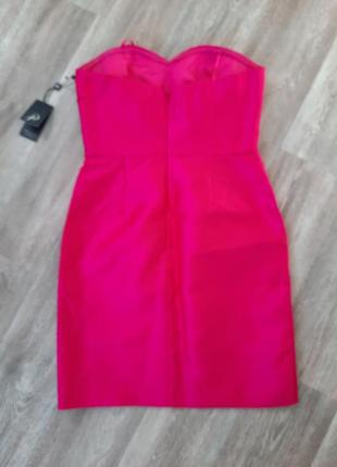 Коктейльное платье adrianna papell р. us 6 eur 38 розовое цвет в стиле барби barbie4 фото