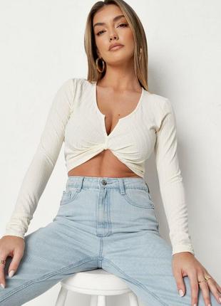 Молочный топ в рубчик от missguided