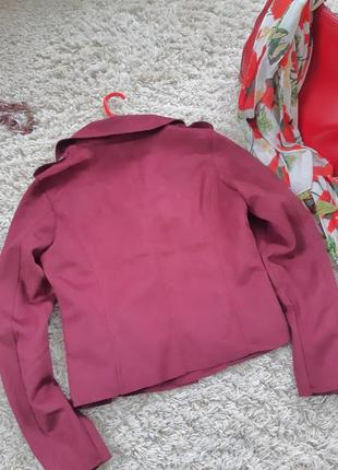 Стильная легкая замшевая куртка косуха, chicoree,  p. 38-406 фото