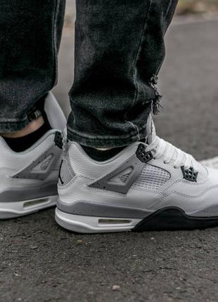 Кроссовки air jordan retro 4 "white grey"9 фото