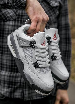 Кроссовки air jordan retro 4 "white grey"5 фото