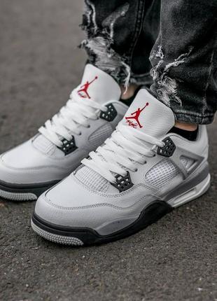 Кроссовки air jordan retro 4 "white grey"4 фото