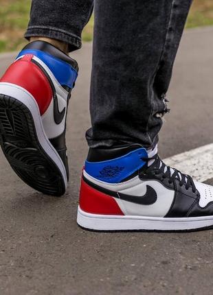 Кроссовки air jordan retro 1 "red blue"9 фото