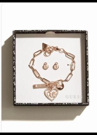 Подарочный набор браслет,серьги guess сша, swarowski кристаллы2 фото