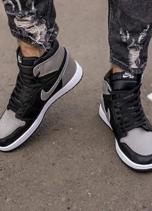 Кроссовки air jordan retro 1 "black grey"9 фото