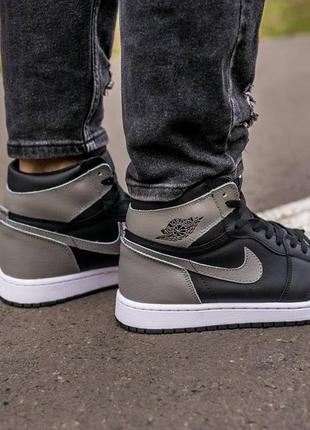 Кроссовки air jordan retro 1 "black grey"6 фото