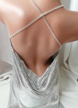 Платье кольчуга из металла из страз сукня кольчуга з металу зі страз8 фото