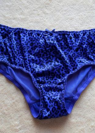 Новые синие фиолетовы черные атласные гипюровые леопардовые трусики слипы гипюр сетка с/8/36/44 f&f