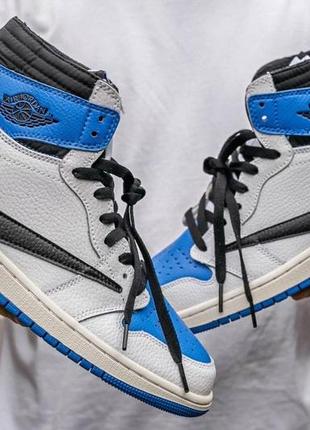 Кроссовки air jordan retro 1 hihg x fragment x trawis scott