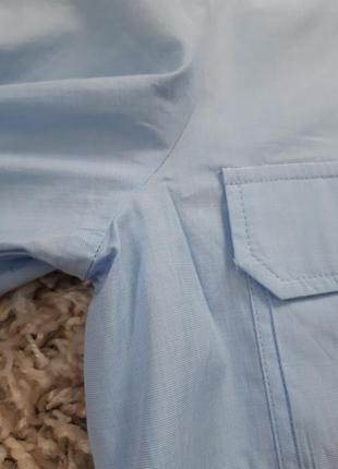 Базовпя голубая рубашка свободный крой/короткий рукав, zara,  p. s-l4 фото