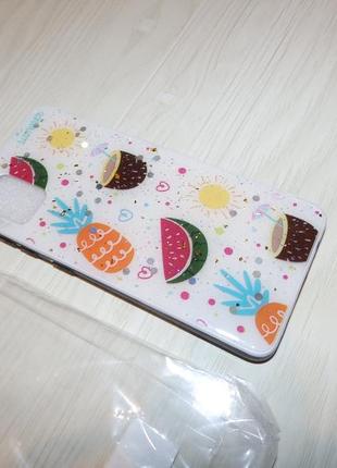 3d glass чехол для samsung galaxy a31 арбуз ананас кокос блёстки