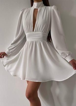 Жіноча сукня, коротка сукея, біла сукня, стильна сукня1 фото