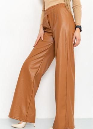 Стильні широкі жіночі брюки еко-шкіра широкі жіночі штани еко-шкіра шкіряні брюки на флісі шкіряні штани на флісі брюки палаццо штани палаццо2 фото