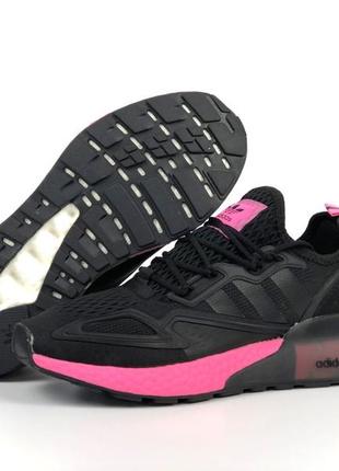 Кроссовки женские adidas zx 2k boost черные розовые / кросівки жіночі адидас адідас чорні кроссы5 фото