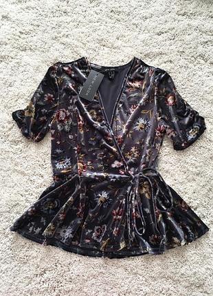 Велюрова блузка на запах «new look»