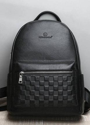 Мужской кожаный рюкзак feidikabolo черный, городской ранец из натуральной кожи