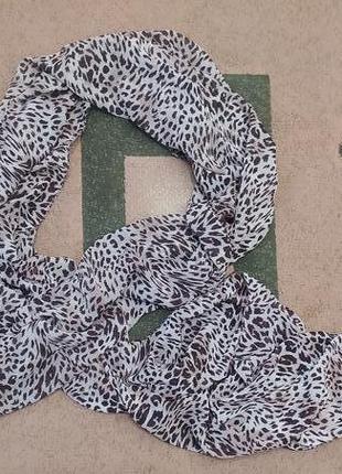 Длинный леопардовый шарф тигровый платок недорого купить
