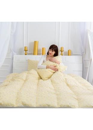 Одеяло mirson набор пуховый №2118 bio-beige зима 70% пух одеяло 155х215 + подушка 50х70 мягкая (2200003023558)4 фото