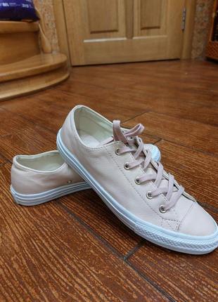 Кеды converse all star кожаные пудрово розовые женские кеды жанкие кожаные 25.5 см 403 фото