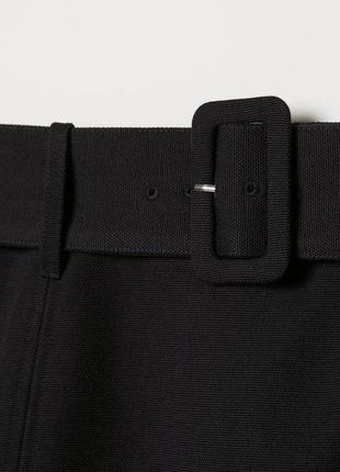 H&amp;m юбка высокая посадка с поясом а силуэт прямая мини меди2 фото