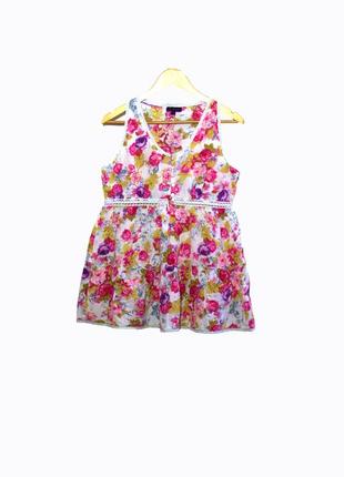 Романтична майка-топ/блуза в квітковий принт вільного фасону