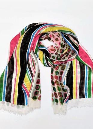 Яркий двухсторонний шелковый шарф kenzo /2372/2 фото