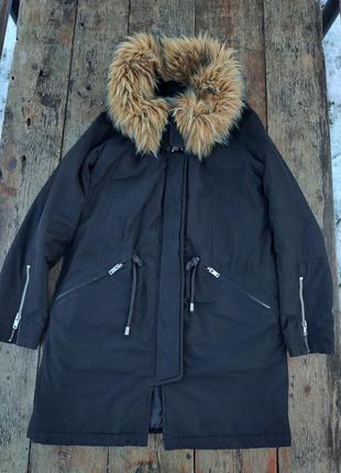 Парка жіноча, куртка mango casual, курточка зимова 42-44, xs-s