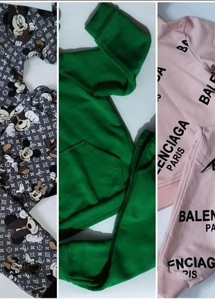 Лот спортивный костюм унисекс девочка мальчик ушки комплект штаны кофта худи реглан толстовка брюки джоггеры манжеты капюшон карманы ушки