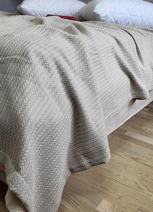 Покривало піке косичка, вершковий беж