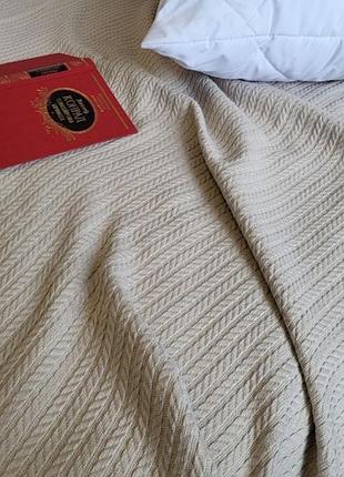 Покривало піке косичка, вершковий беж