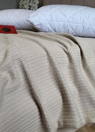 Покривало піке косичка, вершковий беж