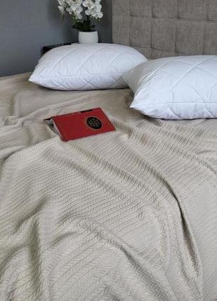 Покривало піке косичка, вершковий беж