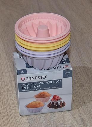 Силиконовые формы ernesto. 6 шт германия формочки набор для кексов маффинов выпечки выпекания капкейков комплект формочек силикон tescoma
