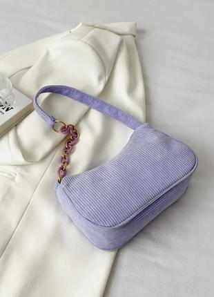 Трендова сумка-багет ветветова сумочка з ланцюжком у стилі 2000х сумка вельвет чорна біла фісташка лаванда пудра3 фото