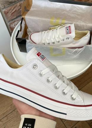 Кеды converse white белые низьки6 фото