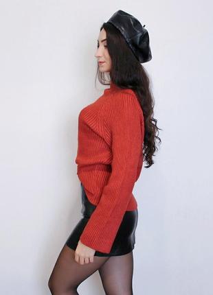 Теплый терракотовый свитер / размер "one size"2 фото