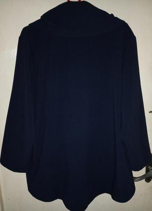 Эффектный жакет-блузон с карманами и удлинённой спинкой,бохо,большого размера,frida3 фото