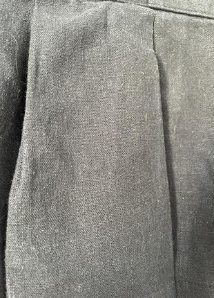 Юбка юбка в стиле 2000х тренд лен короткая мини черная низкая посадка размер l3 фото