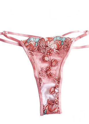 Набор женского белья сексуальное эротическое розовое с вышивкой прозрачная сеточка секси2 фото